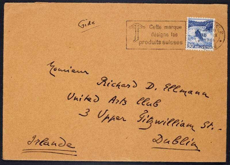 Letter to Richard Ellmann from [Mr.Fiag?], replying to his inquiry concerning W.B.Yeats' stay in Paris in 1894 and that he does not have the time to talk to him about it,
