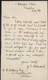 Letter from John Redmond to W.R. Williams acknowledging his letter,