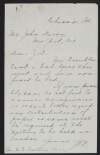 Letter from John T. Keating to John Devoy saying he has taken a turn for the worst and is confined to bed,
