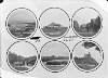 Six circular views of Donaghadee on single plate (1) Harbour (2) Golf Clubhouse (3) Newry Street (4) Parade (5) Promenade (6) The Moat, Donaghadee, Co. Down