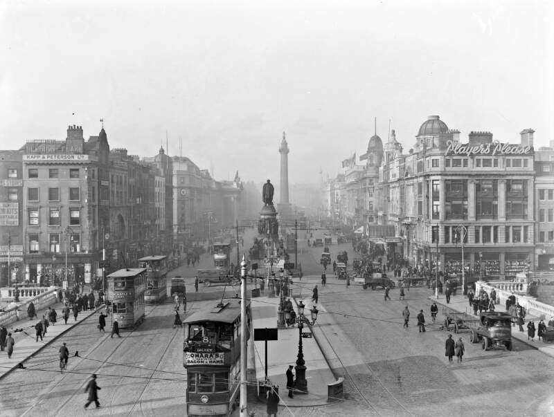 View of O'Connell Bridge and Monument, Dublin City, Co. Dublin
