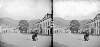 Two children in wide street before Moffat's Hotel, Rostrevor, Co. Down