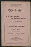 II.ii.21. Pamphlet: Two Essays. "A forgotten aspect of the university question"