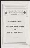 Metropolitan Police : carriage regulations for Westminster Abbey,