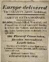 Europe delivered [:] the tyrant's [Napoleon's] army annihilated; gazette extraordinary.