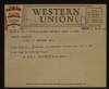Western Union telegram from Jim Veale to Joseph Barnes informing him that Eoin McNeill will be speaking in Holyoke on 9 May and asking him to "send Con to Springfield" in Massachussetts,
