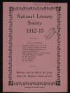 Card with details of the National Literary Society's syllabus,
