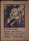 Theatre programme of The Irish National Theatre Society for plays staged at the Abbey Theatre,
