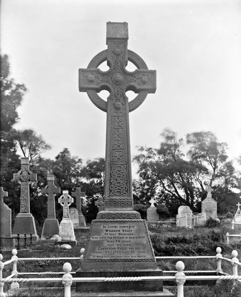 Tombstone at Ballygunner of William Kelly who died 16th March 1887 : commissioned by Mr. Bergin, Johnstown, Waterford