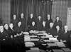 First Meeting of Council of State: Maguire Sen. M Tierney, standing P Lynch Sen Gibbons, Sen R F Farnan, Gen Mulcahy Sen Sir John ]