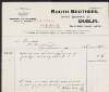 Invoice from Booth Brothers to Padraic Pearse requesting payment to the amount of £0-11-6,