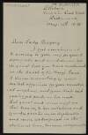 Letter from W. A. Henderson to Lady Gregory offering his condolences upon the death of Hugh Lane,