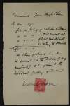 Receipt from William Orpen to Hugh Lane for £40 paid for portraits of William O'Brien, T.W. Russell, Michael Davitt and Sir Anthony McDonnell for the modern art gallery in Dublin,