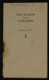 Pamphlet titled 'The author and the publisher' by Filson Young,