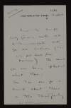 Letter from W. A. Birch to Hugh Lane regarding the organisation of lectures,