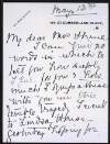 Letter from Priscilla Annesley to Ruth Shine expressing her sincere sympathy over the death of her brother, Hugh Lane,