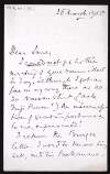 Letter from Walter Armstrong to Hugh Lane referring to letters from [Colonel James] Burges of Parkanaur and Lady de Vesci,