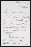 Letter from John Singer Sargent to Hugh Lane informing him that he is sending something to him,