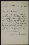 Letter from François Monod to Hugh Lane saying that they have just hung M. Hone's picture in their foreign room,