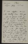 Letter from François Monod to Hugh Lane congratulating him on his recent knighthood,