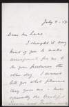 Letter from R. H. Greg to Hugh Lane thanking Lane for letting him view his pictures and wishing Lane had been there,