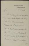 Letter from the Lord Chamberlain's Office to Hugh Lane informing him that his letter has been laid before the King and that the Lord Chamberlain would like to express his regret that his request to loan Irish artists pictures for the St. Louis exhibition has been denied,