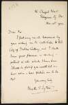 Letter from Neville S. Lytton to [Hugh Lane] agreeing to contribute a picture to the Municipal Gallery,
