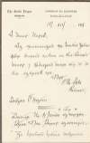 Letter from Pádraig Ó Dálaigh, Secretary, Gaelic League, Dublin, to Seaghan Ó hÓgáin, regarding the death of his wife Adelaide Hogan and brother Séamus Ó hÓgáin, with mention of Patrick Pearse,