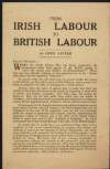 'From Irish Labour to British Labour - An Open Letter',