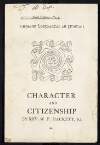 'Character and Citizenship', by Rev. W. P. Hackett, S.J.,