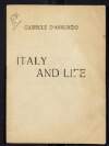 'Italy and Life' by Gabriele D’Annunzio, translated by Henry Furst,