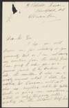 Letter from Mary Partridge to John Gore regarding her lack of assistance from the relief fund,