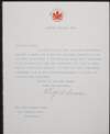 Letter from Sir Wilfrid Laurier to Alice Stopford Green regarding Laurier being unable to visit Green,