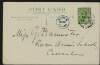 Postcard from Roger Casement to Gertrude Bannister informing her he visited [Orpheus?] again with "Mrs Green" and discussing Agnes Newman's rough journey across the Irish Ocean,