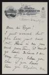 Letter from Adler Christensen to Roger Casement informing him that he has just returned from Bremen,