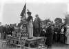 [John Redmond and woman, standing on table, addressing crowd and Irish National Volunteers]