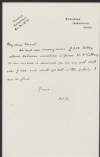 Letter from Arthur Conan Doyle to E.D. Morel informing him they received £250 from W. A. Cadbury,