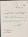 Letter from Geoffrey de C. Parminter to Richard Irvine Best of the National Library of Ireland thanking him and his staff for their assistance while working on Roger Casements documents,