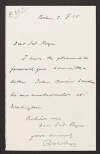 Letter from Richard Meyer to Roger Casement forwarding a letter handed by John Quinn to the German Ambassador in Washington,