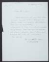 Letter from Franz H.J. Zerhusen to Roger Casement informing him that while he is happy to go wherever Casement wants, it would have to be cleared with his superiors first,