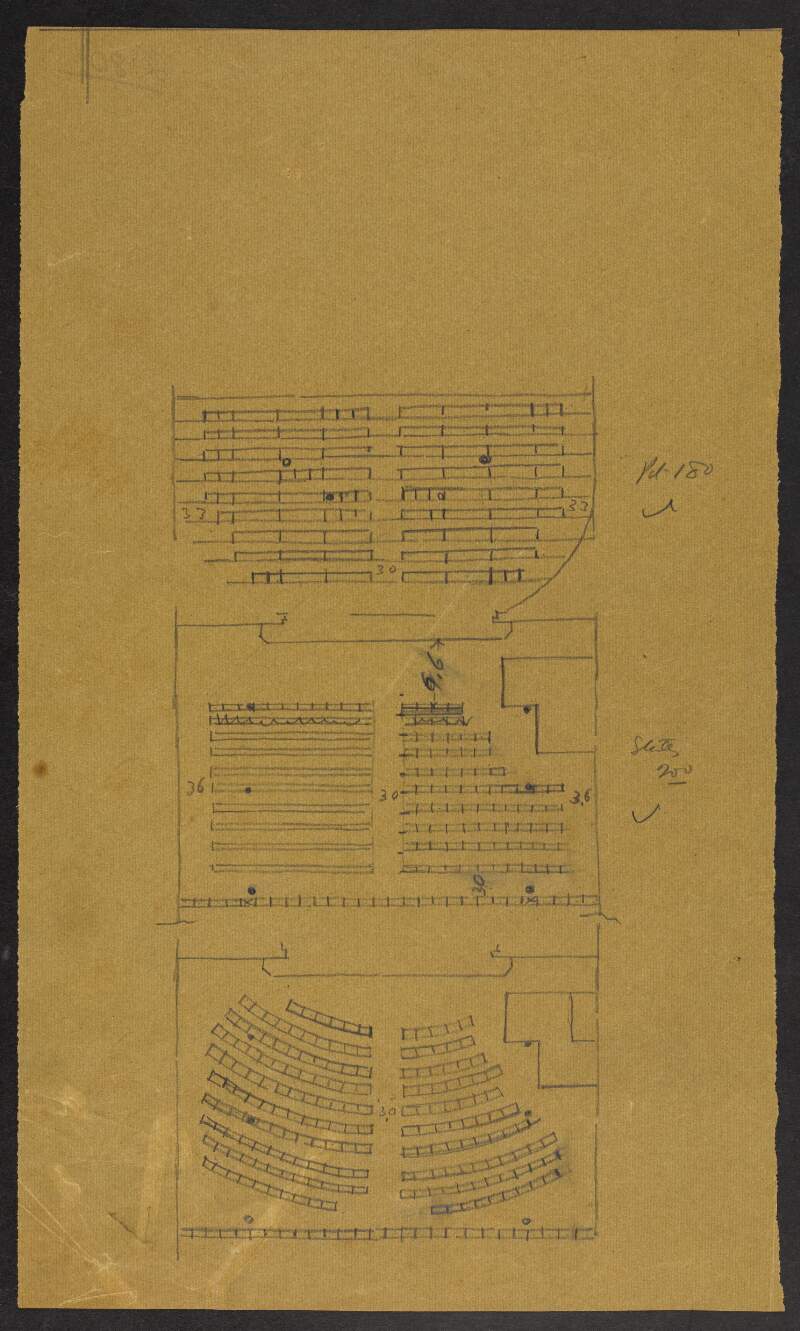 [Abbey Theatre plan of seating areas on the ground floor]
