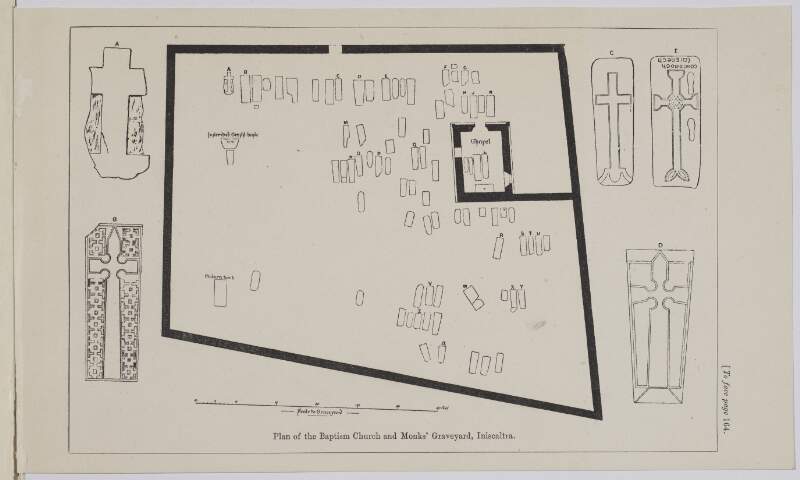 Plan of the Baptism Church and monks' graveyard, Iniscaltra [Inis Cealtra]
