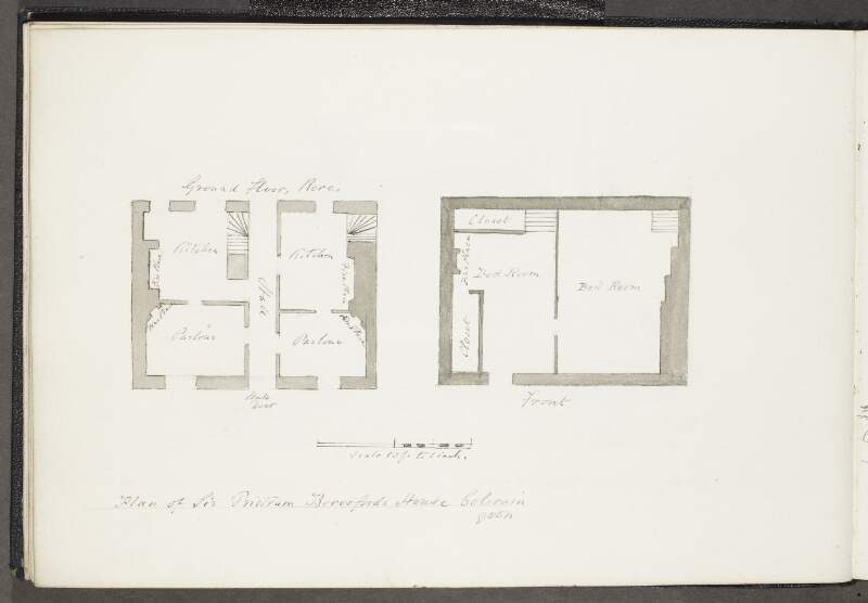 Plan of Sir Tristram Beresfords house, Colerain [Coleraine]