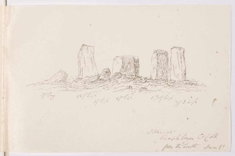 Stones at Templebryan, County Cork, from the south, June 1891