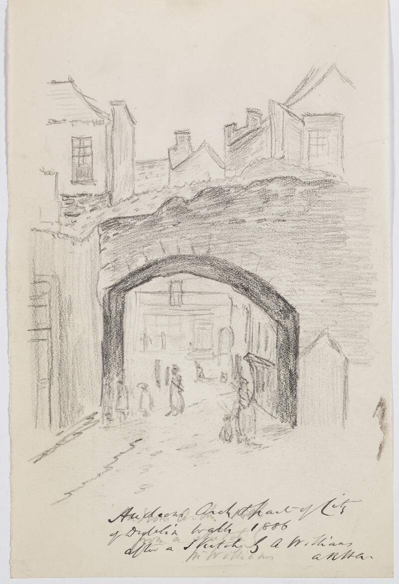 Audeon's Arch and part of city of Dublin walls, 1886