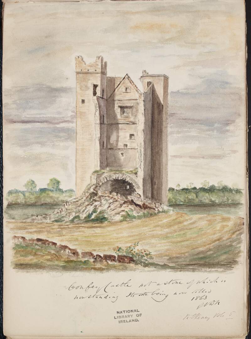 Confey Castle, not a stone of which is now standing, 1863