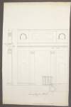 [Internal elevation with plan and section of public hall inscribed in manuscript hand "Inside of The Courts at Waterford"]