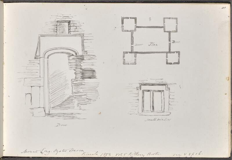Mount Long, Oyster Haven, Kinsale, 1884 - Door ; Plan ; Small window