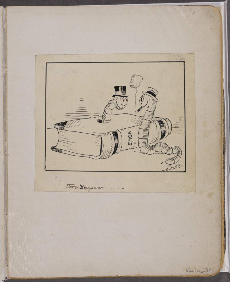 [Cartoon of 2 worms, one smoking and one in a book]