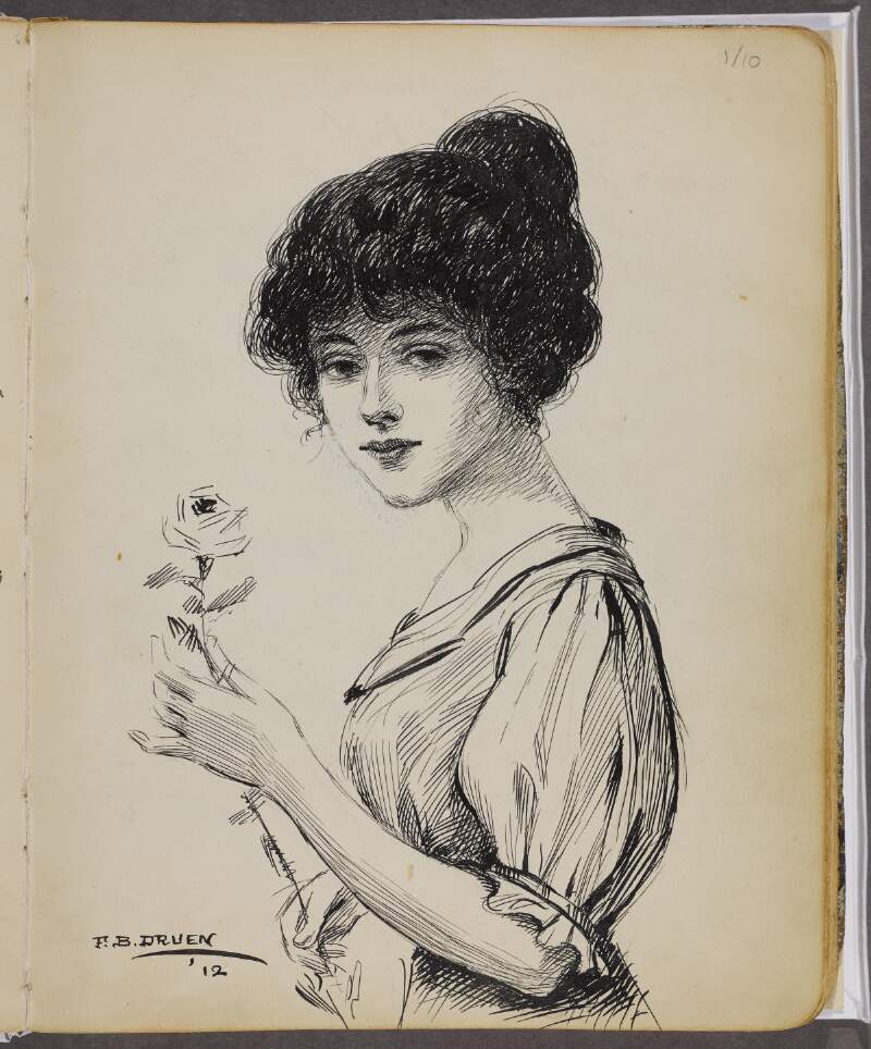 [Portrait of a woman holding a flower]